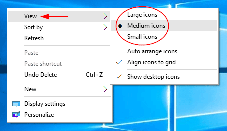 icon size in windows 10