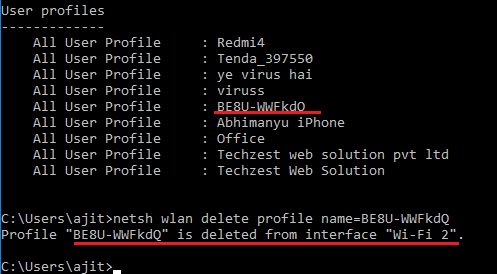 delete wifi network windows 10 using cmd