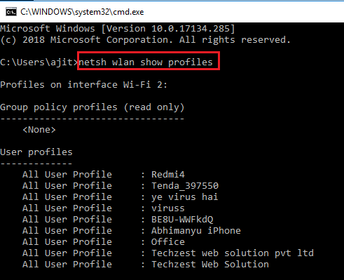 forget wifi network windows 10 using cmd