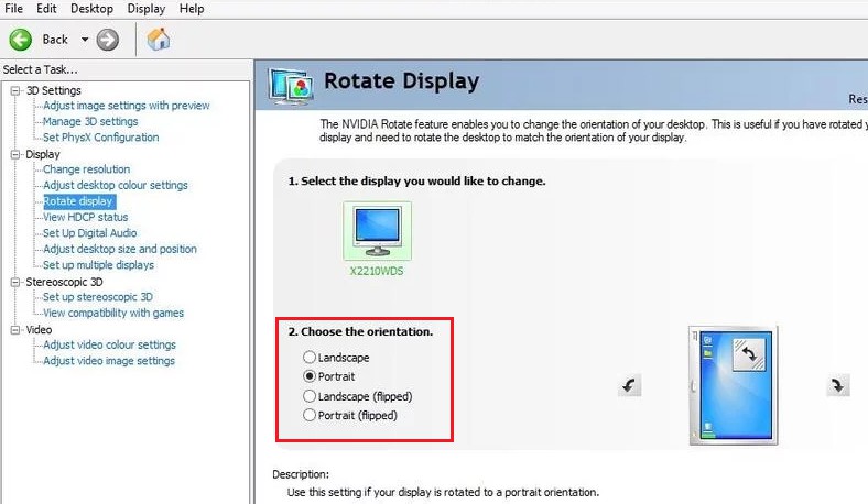 rotate laptop screen in windows 7