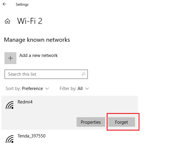 manage wifi networks windows 10