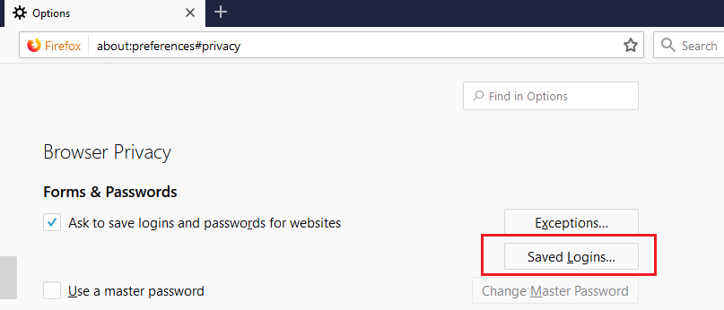 how to view saved password in forefox
