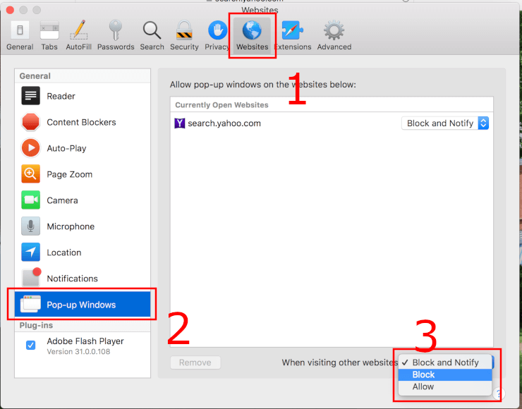 How to disable pop up blocker on Safari