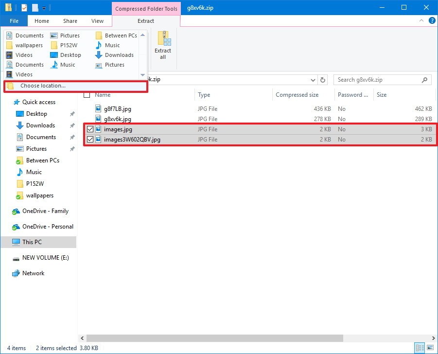 windows 10 unzip files