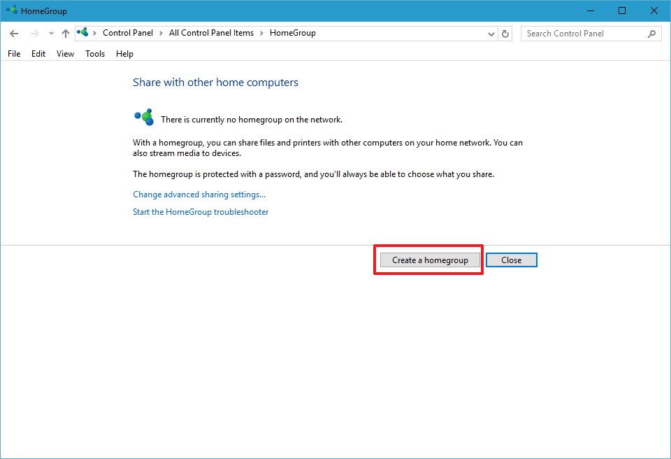 windows 10 homegroup
