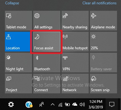 disable notification windows 10