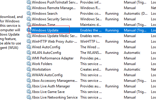 fix error with windows update service