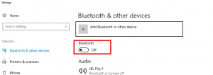 turn on bluetooth in windows 10