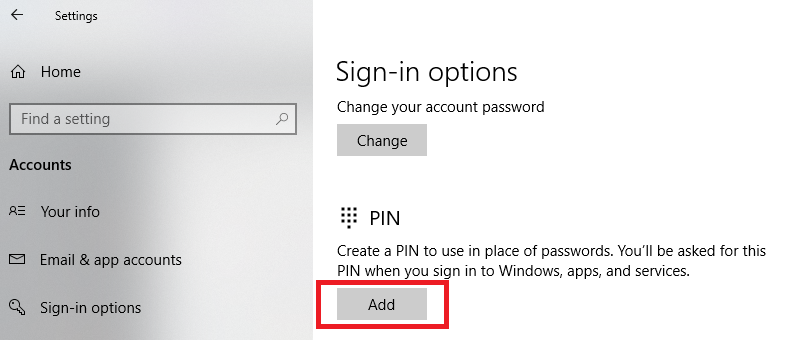 how to change password windows 10