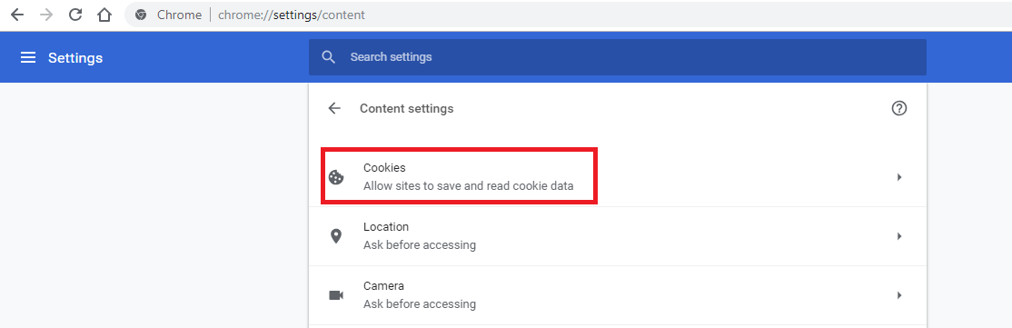 enable cookies in chrome