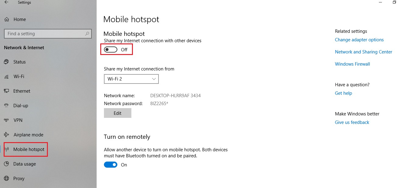 wifi hotspot windows 10