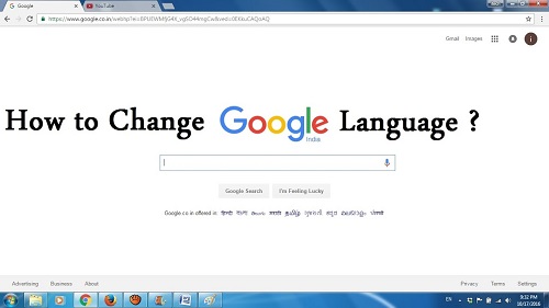 how to change language in google