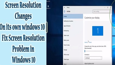 how to change resolution windows 10