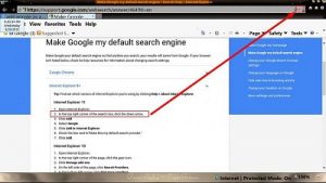 Make Google default search engine internet explorer 11