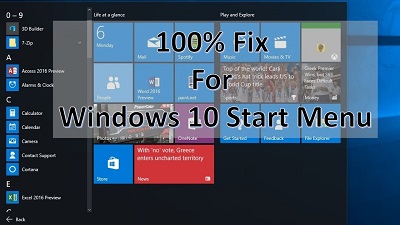 Windows 10 Start Menu Troubleshooter