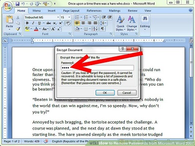 remove password from word document