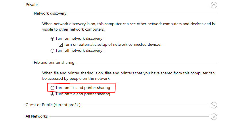 enable network discovery windows 10
