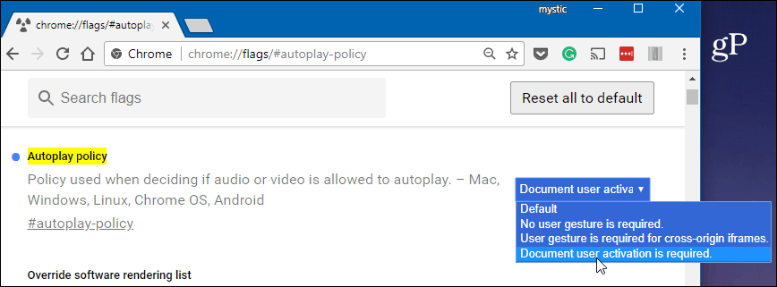 stop autoplay videos chrome