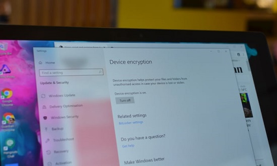 enable device encryption in windows 10
