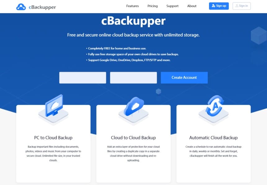 backup data on cloud storage