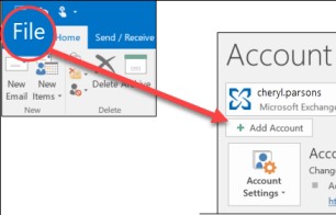 how to add account in outlook