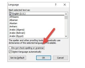spell check not working in word