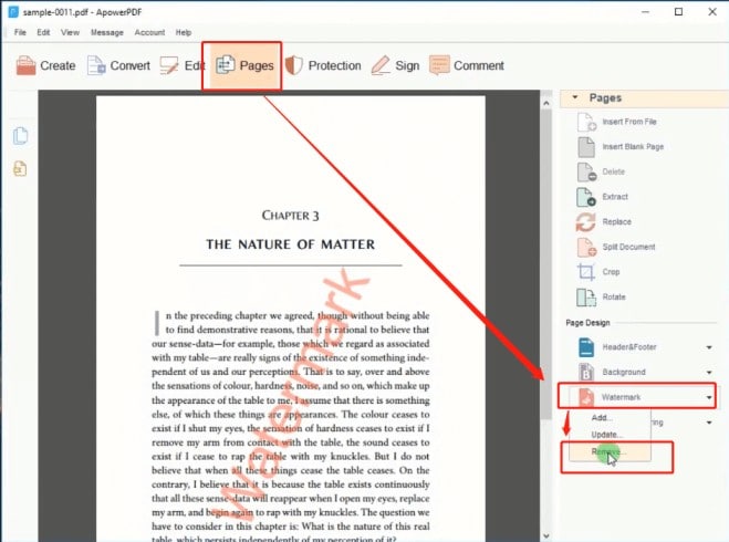 Pdf remove outlet watermark